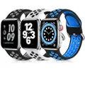 Lerobo 3 Pack Sport Bands Compatible with Apple Watch Band 44mm 49mm 45mm 42mm 41mm 40mm 38mm for Men Women,Soft Silicone Breathable Band for Apple Watch SE/Ultra iWatch Series 9 8 7 6 5 4 3 2 1