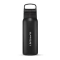 LifeStraw Go Series – Insulated Stainless Steel Water Filter Bottle for Travel and Everyday use removes Bacteria, parasites and microplastics, Improves Taste, 24oz Nordic Noir