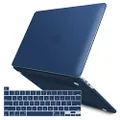 IBENZER Compatible with 2023 2022 M2 MacBook Pro 13 Inch Case 2021-2016 M1 A2338 A2289 A2251 A2159 A1989 A1706 A1708, Hard Shell Case & Keyboard Cover for Mac Pro 13, Navy Blue, T13NVBL+1A