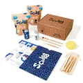 SCULPD Pottery Kit for Two, Air-Dry Clay Starter Kit for Beginners with Matte Varnish, Paints, Tools and Guide