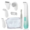 Remington Smooth & Silky Body & Bikini Kit, Cordless bikini trimmer and shaver for women, Waterproof for grooming in the shower, White/Green