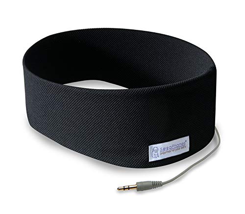 AcousticSheep SleepPhones Classic | Corded Headphones for Sleep, Travel, and More | The Original and Most Comfortable Headphones for Sleeping | Pitch Black - Breeze Fabric (Size M)