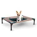 K&H Pet Products Original Pet Cot Elevated Dog Cot Bed Chocolate/Black Mesh Medium 25 X 32 X 7 Inches