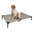 Veehoo Cooling Elevated Dog Bed, Portable Raised Pet Cot with Washable & Breathable Mesh, No-Slip Feet Durable Dog Cots Bed for Indoor & Outdoor Use, X Large, Beige Coffee