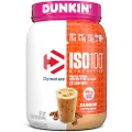 Dymatize ISO100 Hydrolyzed 100percent Whey Isolate Protein Powder in Dunkin' Cappuccino Flavor, 25g Protein, 95mg Caffeine, 5.5g BCAAs, Gluten Free, Fast Absorbing, Easy Digesting, 20.8 Oz, 1.3 Pound