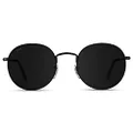 WearMe Pro - Reflective Lens Round Trendy Sunglasses, Black, One Size