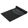Gaiam Yoga Mat Premium Print Non Slip Exercise & Fitness Mat for All Types of Yoga, Pilates & Floor Workouts, Black Marrakesh, 68 inch L x 24 inch W x 5mm Thick