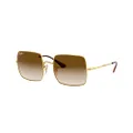 Ray-Ban RB1971 Square Classic Metal Sunglasses, Gold/Brown Gradient, 54 mm