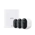 Arlo Ultra 2 VMS5340 3 Pack [Bunlde] Spotlight Camera Security System - Wireless, 4K Video & HDR, Color Night Vision, 2 Way Audio, 180 degree View, Wire-Free White (VMS5240 + VMC5040)