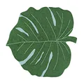 Lorena Canals Washable Rug Monstera Leaf - Green - Pile: 97 % cotton, 3 % other fibre|Base: reycled cotton - 4' x 5' 11''