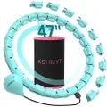 JKSHMYT Smart Weighted Fit Hoop Plus Size for Adults Weight Loss, Hula Circle-2 in 1 Infinity Fitness Hoop, 24 Links Detachable & Size Adjustable, with Ball Auto Rotate 360 Degree for Women