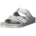 Birkenstock Unisex Arizona Essentials EVA Metallic Silver Sandals - 38 Narrow EU