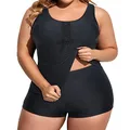 Holipick Women Black Plus Size Tankini Swimsuits Athletic Tankini Top with Boy Shorts Two Piece Tummy Control Bathing Suits 18 Plus