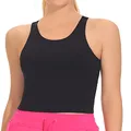 THE GYM PEOPLE Women's Racerback Longline Sports Bra Removable Padded High Neck Workout Yoga Crop Tops, Black, Small