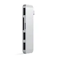 Satechi Aluminum Type-C USB 3.0 3-in-1 Combo Hub Adapter - 3 USB 3.0 Ports and Micro/SD Card Reader - For M2/ M1 MacBook Pro/Air, M2/ M1 iPad Pro/Air, M2 Mac Mini, iMac M1 (Silver)