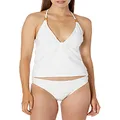 La Blanca Women's V-Neck Halter Tankini Swimsuit Top, White, 10