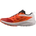 Salomon Sense Ride 5 Mens Running Sneakers, Lunar Rock/Shocking Orange/Fiery Red, 8