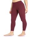 Colorfulkoala Women's Buttery Soft High Waisted Yoga Pants 7/8 Length Leggings, Wine Red, X-Large
