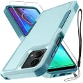 for Motorola Moto G Stylus 5G 2023 Case [Not fit G Stylus 5G 2022] with Tempered Glass Screen Protector, 2-in-1 Full Body Heavy Duty Rugged Shockproof Protective Phone Cover, Mint Green