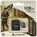 Kingston SDCG3/128GB Canvas Go Plus MicroSD Memory Card with Adapter, 128GB