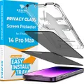 Power Theory Privacy Screen Protector for iPhone 14 Pro Max Tempered Glass Anti-Spy protection with Easy Install Tray