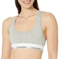 Calvin Klein Women's Regular Modern Cotton Bralette, Grey Heather, XL