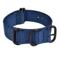 Ritche 20mm Blue Military Ballistic Nylon Strap With Black Heavy Buckle Bands for Omega x Swatch Moonswatch Compatible with Timex Weekender Watch Band, Valentine's day gifts for him or her