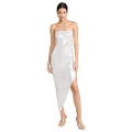 Norma Kamali Women's Strapless Side Drape Gown, Pearl, Large