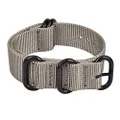 Ritche 20mm Smoke Grey Nato Strap With Black Heavy Buckle Compatible with Timex weekender watch band