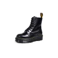 Dr. Martens, Jadon 8-Eye Leather Platform Boot for Men and Women, Black Polished Smooth, 8 Women/7 Men