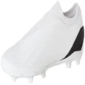 adidas Unisex-Adult X Speedportal.3 Laceless Firm Ground Soccer Shoe, White/White/Black, 4