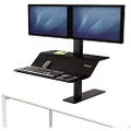 Fellowes Lotus VE sit-Stand Workstation - Desk Mount for 2 LCD Displays/Keyboard/Mouse - Black