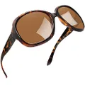 Joopin Oversized Polarized Sunglasses for Women, Ladies Vintage Thick Big Frame Sun Glasses Shades for Women (Leopard Brown)