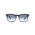 Ray-Ban RB4487 Steve Square Sunglasses, Black on Transparent Blue/Clear Gradient Light Blue, 54 mm