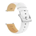20mm White (Stainless Steel Buckle) BARTON Water-Resistant Leather Watch Bands - Quick Release - Choose Strap Color & Width