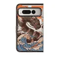 CASETiFY Impact Google Pixel Fold Case [4.4ft Drop Protection/Compatible with Magsafe] - Great Sushi Dragon - Clear Black