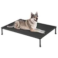 Veehoo Cooling Outdoor Elevated Dog Bed - Chewproof Raised Dog Cots Bed for Large Dogs, Washable Pet Platform with Non-Slip Feet for Indoor and Outdoor, X-Large, Black