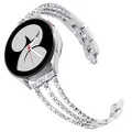 Surace Compatible with Samsung Galaxy Active 2 Watch Band 40mm 44mm Women Bracelet Replacement for Galaxy Watch 42mm Band Galaxy Watch 3 41mm Smart Watch, Silver