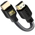 PowerBear 4K HDMI Cable 0.5 ft | High Speed, Braided Nylon & Gold Connectors, 4K @ 60Hz, Ultra HD, 2K, 1080P, ARC & CL3 Rated | for Laptop, Monitor, PS5, PS4, Xbox One, Fire TV, Apple TV & More