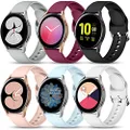 Lerobo 6 Pack Compatible for Samsung Galaxy Watch 3 41mm Band/Watch 4 Band/Active 2 40mm 44mm Bands,Galaxy Watch 42mm/Active Band,20mm Silicone Replacement Sport Watch Band for Watch 4 Classic Small