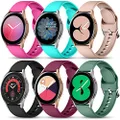 Lerobo 6 Pack Compatible for Samsung Galaxy Watch Active 2 40mm 44mm/,Galaxy Watch 4/Galaxy Watch 3 41mm,Samsung Galaxy Watch 5 40mm 44mm/Galaxy Watch 5 Pro,20mm Soft Silicone Wristband for Women Men