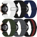 Chinber 6 Pack Bands Compatible with Samsung Galaxy Watch 4 Band 40mm 44mm, Galaxy Watch 4 Classic Band 42mm 46mm, Galaxy Watch 5 Bands, Galaxy Watch 5 Pro, 20mm Stretchy Adjustable Nylon Sport Strap