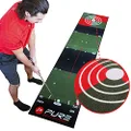 Pure2Improve Golf Putting Mat 300 x 66 cm, Putting Exercise Mat, Training Mat for Putting, Golf Mat, Black/Green/Red