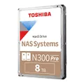 Toshiba N300 PRO 8TB Large-Sized Business NAS (up to 24 bays) 3.5-Inch Internal Hard Drive - Up to 300 TB/year Workload Rate CMR SATA 6 GB/s 7200 RPM 256 MB Cache - HDWG480XZSTB