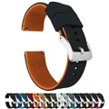 22mm Black/Pumpkin Orange - BARTON WATCH BANDS Elite Silicone Watch Bands - Quick Release - Choose Strap Color & Width