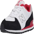 New Balance Boys 574v1 Lace-Up Sneaker, Black/Team Red, 4 B W US Infant (0-12 Months)