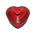 Le Creuset Stoneware Heart Ramekin with Cover, Red