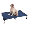 Veehoo Cooling Elevated Dog Bed, Portable Raised Pet Cot with Washable & Breathable Mesh, No-Slip Rubber Feet for Indoor & Outdoor Use, X Large, Blue