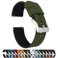 20mm Army Green / Black - BARTON WATCH BANDS Elite Silicone Watch Bands - Quick Release - Choose Strap Color & Width