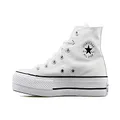 Converse Women's Chuck Taylor Lift All Star High Top Sneakers, White/Black/White, 7 US